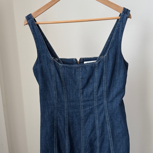 Reformation Amory Denim Midi Dress Size 10 - Picture 5 of 12